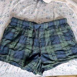 Flannel pajama shorts
